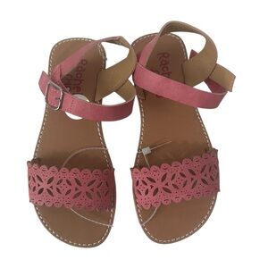 Rachel Shoes Pink and Tan Strap &‎ Buckle Sandals, Size 13, NWOT